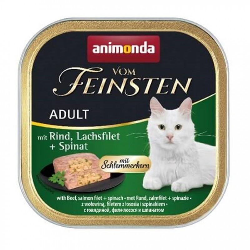 Animonda 100 Gr Vom Feinsten Sığır Etli Ve Somon Balıklı Ispanaklı Yetişkin