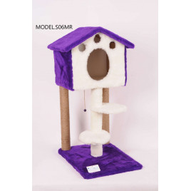 98 Cm Merdivenli Kulübe Kedi Tırmalama Mor