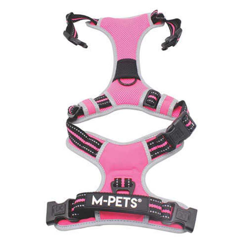 M-Pets Hiking Reflektörlü Köpek Göğüs Tasması Pembe Large 45-95 Cm