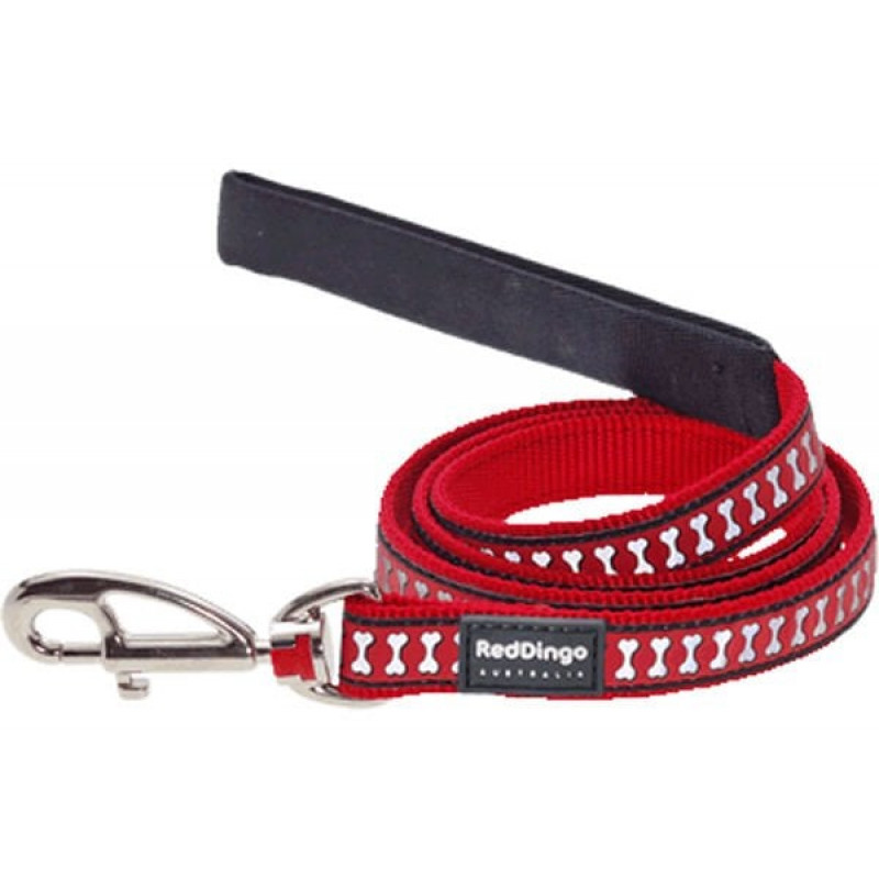 Red Dingo 12mm Reflektörlü Kemik Desenli Kırmızı Uzatma