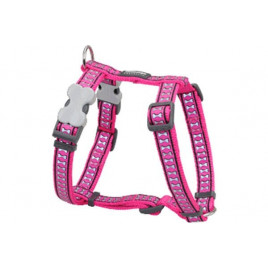 Red Dingo 15mm Reflektörlü Kemik Desenli Pembe Göğüs Tasması