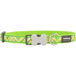 Red Dingo 20 Mm Flanno Desenli Lime Boyun Tasması