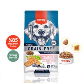 With Oven Baked Bites Somonlu Tahılsız Yetişkin Köpek Maması 1,5 Kg