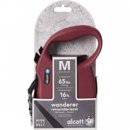Alcott 5M Wanderer Otomatik Şerit Gezdirme Tasması (M) Kırmızı