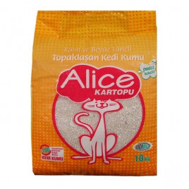 Alice 10 Kg Kartopu Topaklaşan Parfümlü Kalın Taneli Kedi Kumu 