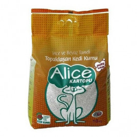 Alice 10 Kg Kartopu Topaklaşan Parfümlü İnce Taneli Kedi Kumu 