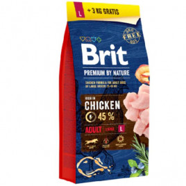 Brit 15+3 Kg Premium By Nature Adult L Büyük Irk Tavuklu Yetişkin 