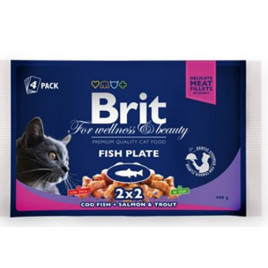 Brit Premium 4 Adet Cat Pouches Fish Plate 100 Gr 