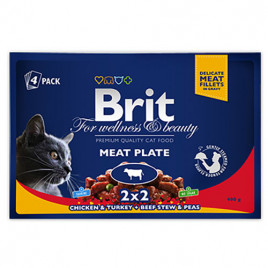 Brit Premium 4 Adet Cat Pouches Meat Plate 100 Gr