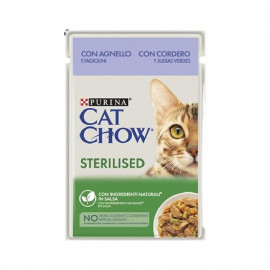 Cat Chow 85 Gr Sterilised Yeşil Fasulye Soslu Kuzu