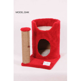 Cat Hause 47 Cm Oval Yuvalı Kedi Tırmalama Kırmızı 