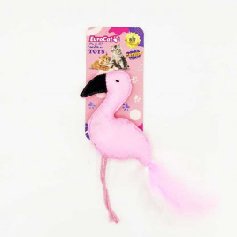 Euro Cat Toys Peluş Flamingo Kedi Oyuncağı Pembe Siyah