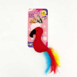 Toys Peluş Papağan Kedi Oyuncağı Kırmızı Siyah