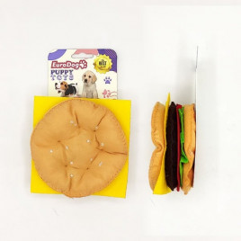 Puppy Toys Peluş Hamburger Yavru Köpek Oyuncağı Sarı
