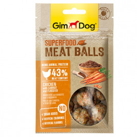GimDog 70 Gr Superfood Meat Balls Chicken with Carrot and Flaxseed 
