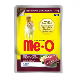 Me-O 6 Adet Adult Beef & Lamb Chunk in Gravy 80 Gr