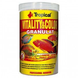 Tropical 138 Gr Vitality Color Granulat Tropikal Balıklar İçin Renklendirici Granül Balık Yemi 250 Ml