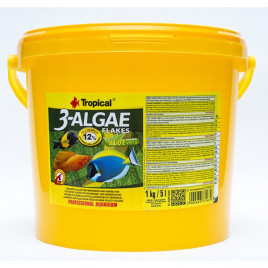 2 Kg 3-Algae Flakes Tatlı Ve Tuzlu Su Balıkları İçin Alg İçeren Balık Yemi 11 Lt