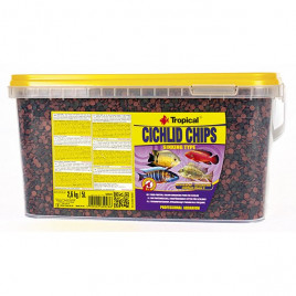 2.6 Kg Cichlid Chips Cichlid Balıkları İçin Renklendirici Cips Balık Yemi 5 Lt 