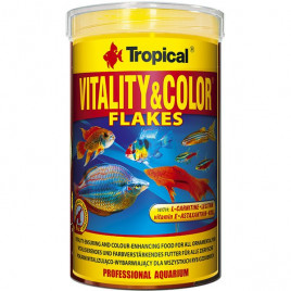 50 Gr Vitality Color Flakes Tropikal Balıklar İçin Renklendirici Pul Balık Yemi 250 Ml 